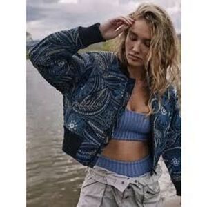 Free people Garden Party Bomber Jacket size M